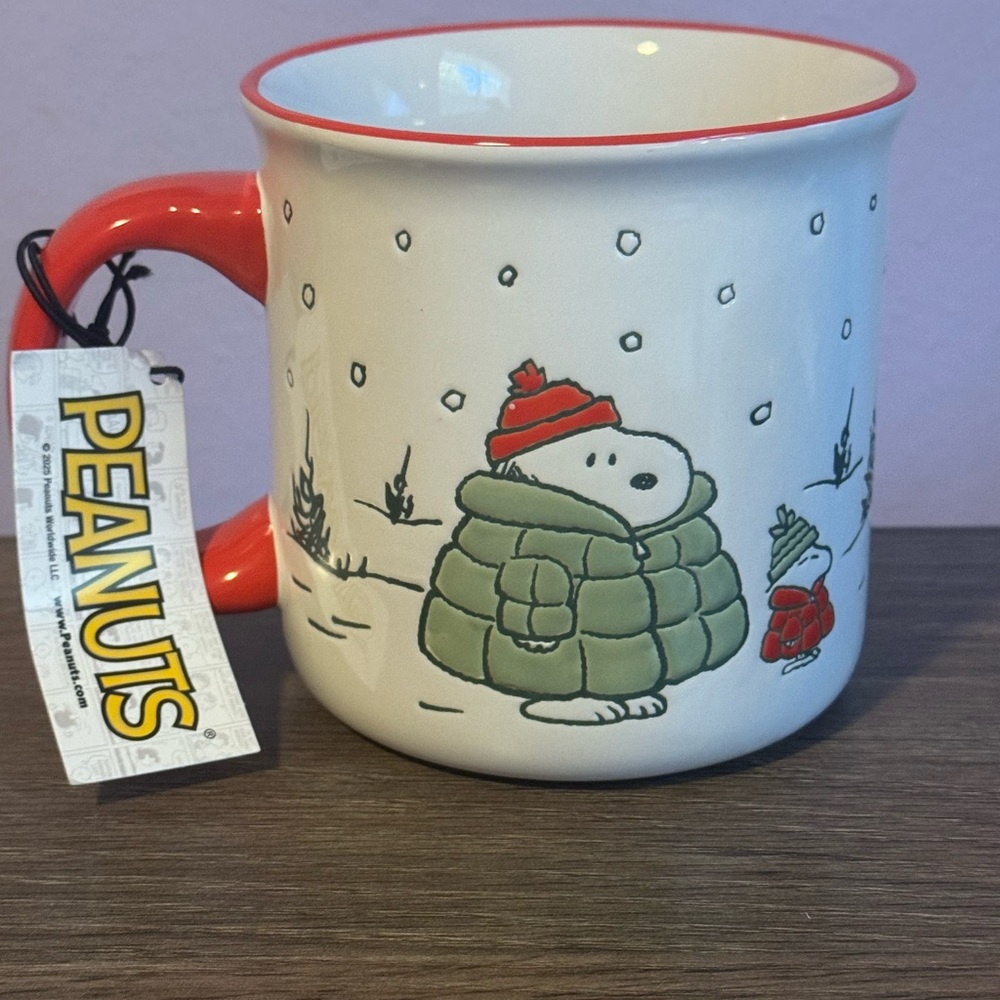 Peanuts snoopy and Woodstock winter mug